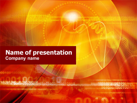 Orange Binary Theme Presentation Template, Master Slide