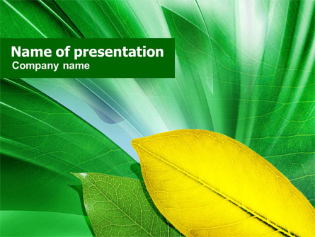 Green-Yellow Leaves Presentation Template, Master Slide