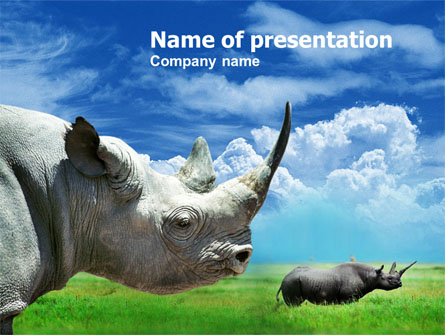 White Rhinoceros Presentation Template, Master Slide