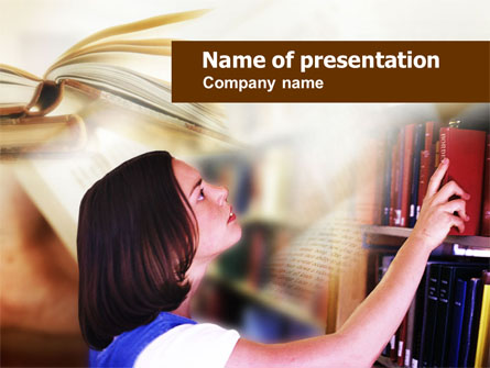 Girl In The Library Presentation Template, Master Slide
