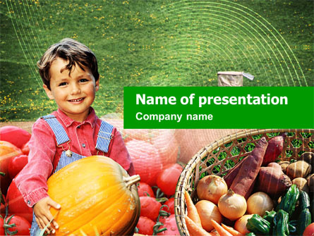 Kid with Pumpkin Presentation Template, Master Slide