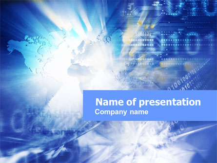 Blue Global Code Presentation Template, Master Slide