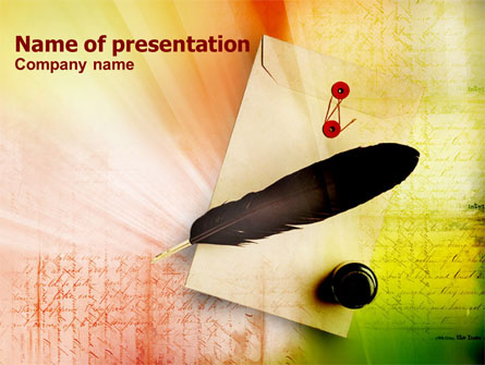 Writing Feather Presentation Template, Master Slide