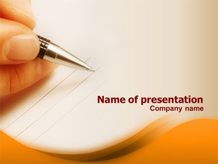 Writing Pen Presentation Template, Master Slide