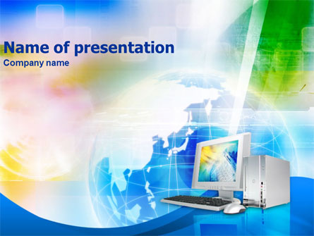 Computer & Globe Presentation Template, Master Slide