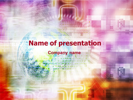 Bright Globe In Purple Color Presentation Template, Master Slide