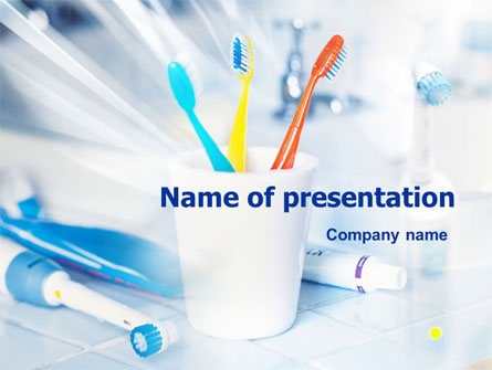 Toothbrushes in the Glass Presentation Template, Master Slide