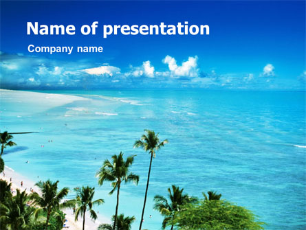 Palm Trees at the Seaside Presentation Template, Master Slide