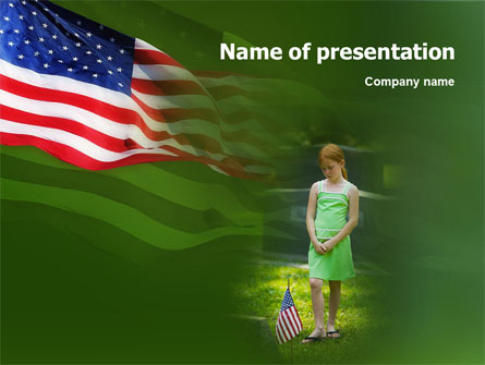 Little Girl In Memorial Day Free Presentation Template, Master Slide