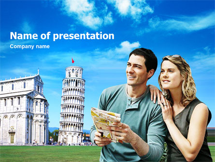 Tourists & Pisa Presentation Template, Master Slide