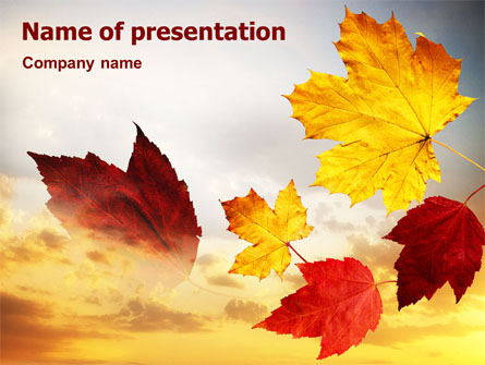 Falling Leaves In The Sunset Presentation Template, Master Slide