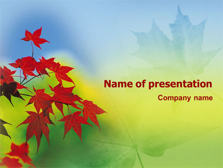 Autumn Red Leaves Presentation Template, Master Slide