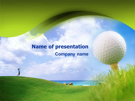 Golfer On The Seaside Field Presentation Template, Master Slide
