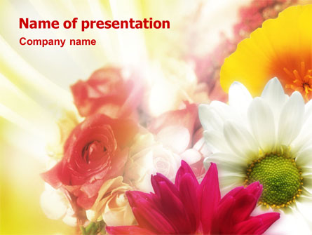Yellow Red Flowers Presentation Template, Master Slide