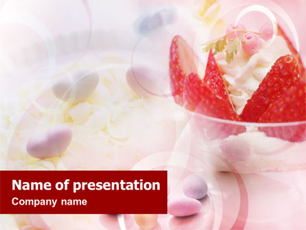 Ice Cream & Strawberries Presentation Template, Master Slide