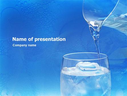 Glass Of Water And Ice Presentation Template, Master Slide