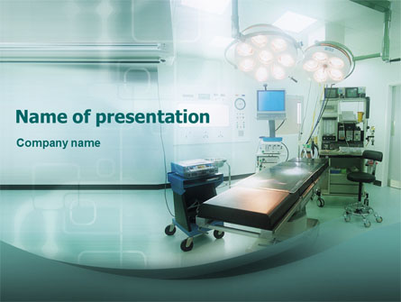 Operating Room In Aqua Colors Presentation Template, Master Slide