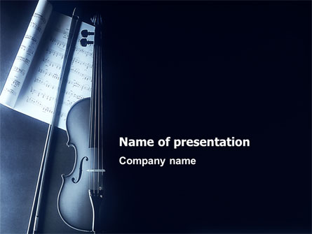 Violin In Dark Blue Presentation Template, Master Slide