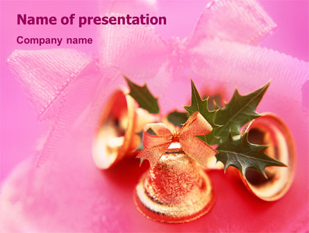 Christmas Bells On A Pink Background Presentation Template, Master Slide