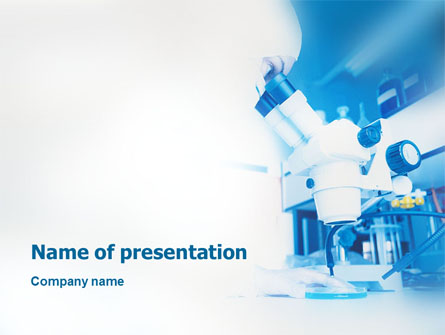 Electronic Microscope In Blue Colors Presentation Template, Master Slide