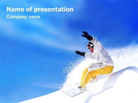 Snowboarding In Deep Snow Presentation Template, Master Slide