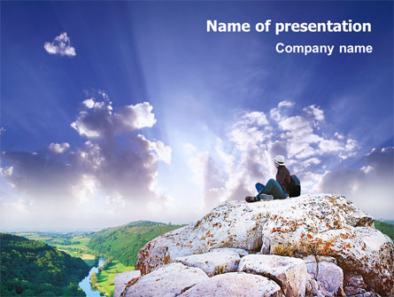 Hiking On The Top Of The Mountain Presentation Template, Master Slide