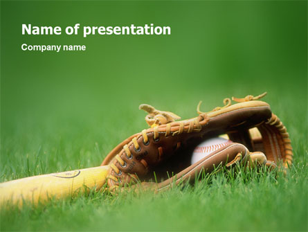 Baseball Glove and Bat Presentation Template, Master Slide