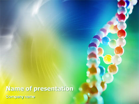 DNA On A Green Yellow Blue Presentation Template, Master Slide