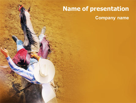 Rodeo On A Wild Mustang Presentation Template, Master Slide