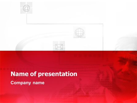 Internet Business Communications Lines Presentation Template, Master Slide