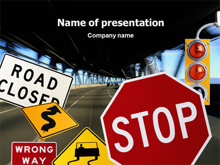 Road Sign Presentation Template, Master Slide