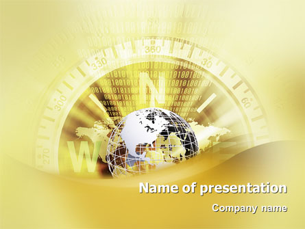 Globe On A Compass Presentation Template, Master Slide