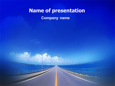 Highway In A Blue Distance Presentation Template, Master Slide