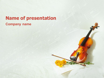 Violin And Yellow Flowers Presentation Template, Master Slide