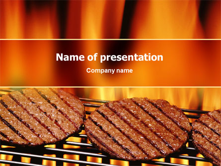 Burgers On Grill Presentation Template, Master Slide