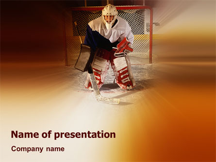 Ice Hockey Goalkeeper Presentation Template, Master Slide