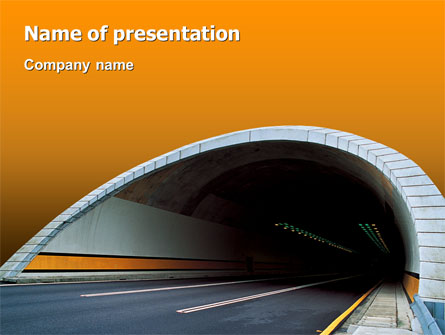 Tunnel On An Orange Background Presentation Template, Master Slide