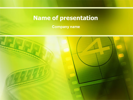 Film Strip In Light Yellow Green Colors Presentation Template, Master Slide