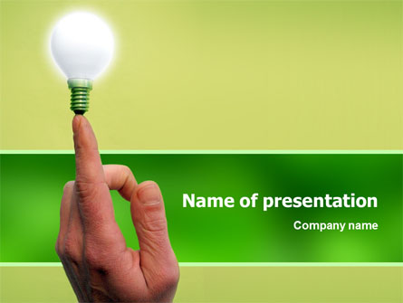 Lamp on Finger Presentation Template, Master Slide