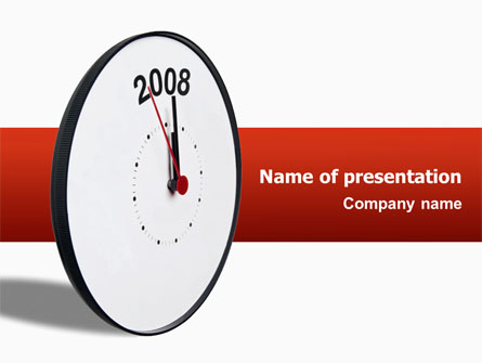 Year 2008 with Clockface Presentation Template, Master Slide