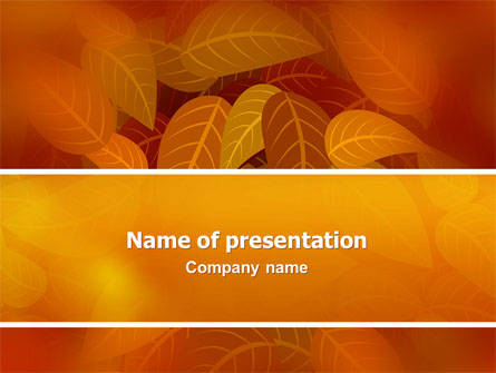 Yellow Brown Colored Leaves Presentation Template, Master Slide
