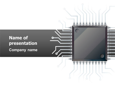 Microchip In Gray Colors Presentation Template, Master Slide