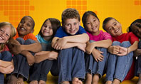 Kids On the Orange World Background Presentation Template