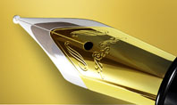 Fountain Pen On The Light Gold Presentation Template