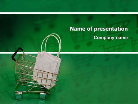 Shopping Cart With White Bag Presentation Template, Master Slide