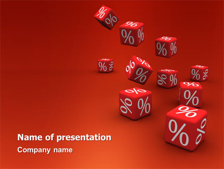 Red Percent Cubes Presentation Template, Master Slide