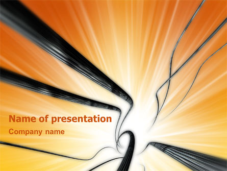 Wires On Orange Background Presentation Template, Master Slide