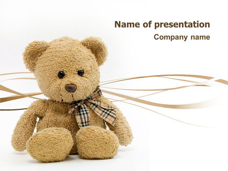 Teddy Bear On A White Background Presentation Template, Master Slide