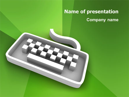Gray Keyboard On The Green Background Presentation Template, Master Slide