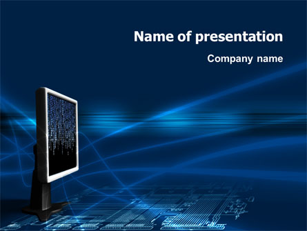 Dark Blue Monitor Presentation Template, Master Slide